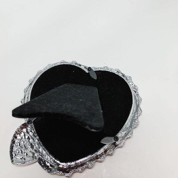 ⭐️2/$30 - Picture Frame Pink Silver Pearl Metal Finish with Hearts 2.5x3.5 - Picture 6 of 8